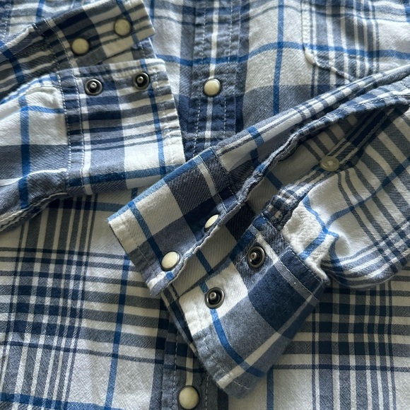 Lucky Brand Mens Western Pearl Snap Plaid Long Sleeve Shirt Size XL - Picture 7 of 9